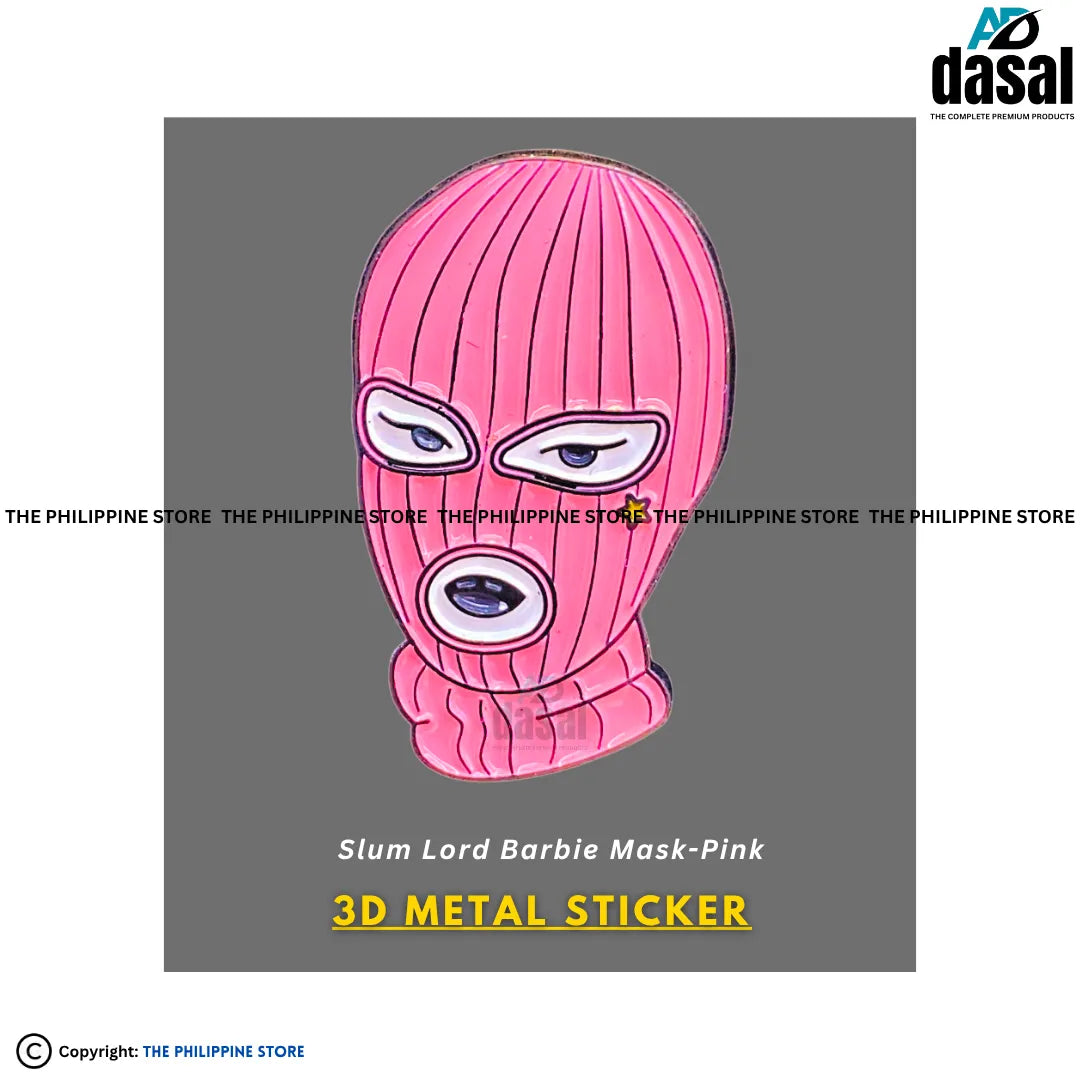 3D Metal Sticker- Slum Lord Barbie Mask-Pink