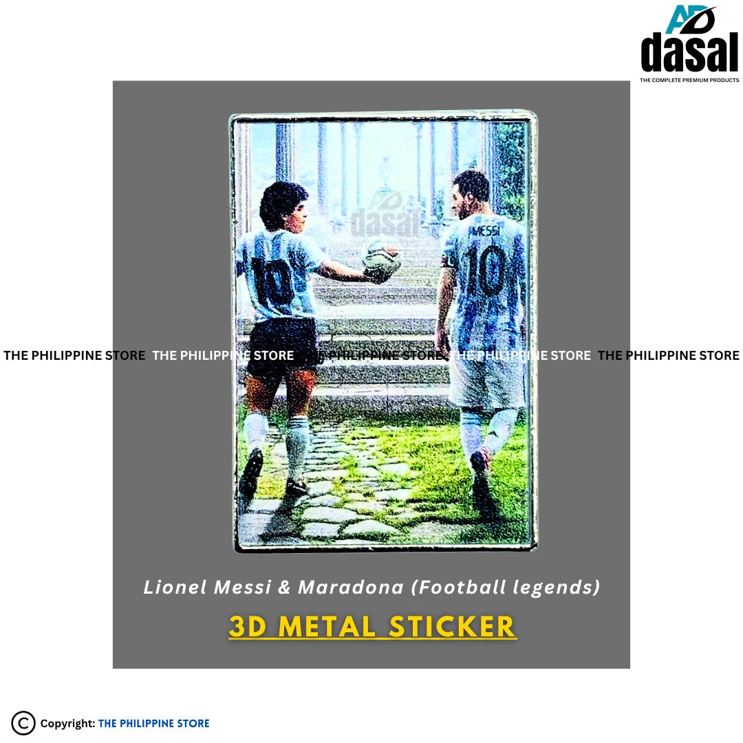 3D Metal Sticker- Lionel Messi & Maradona (Argentina Football Legends)