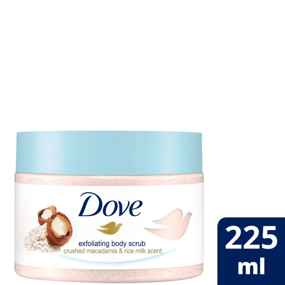Dove Exfoliating Body Scrub - Crushed Macadamia and Rice Milk, 225ml