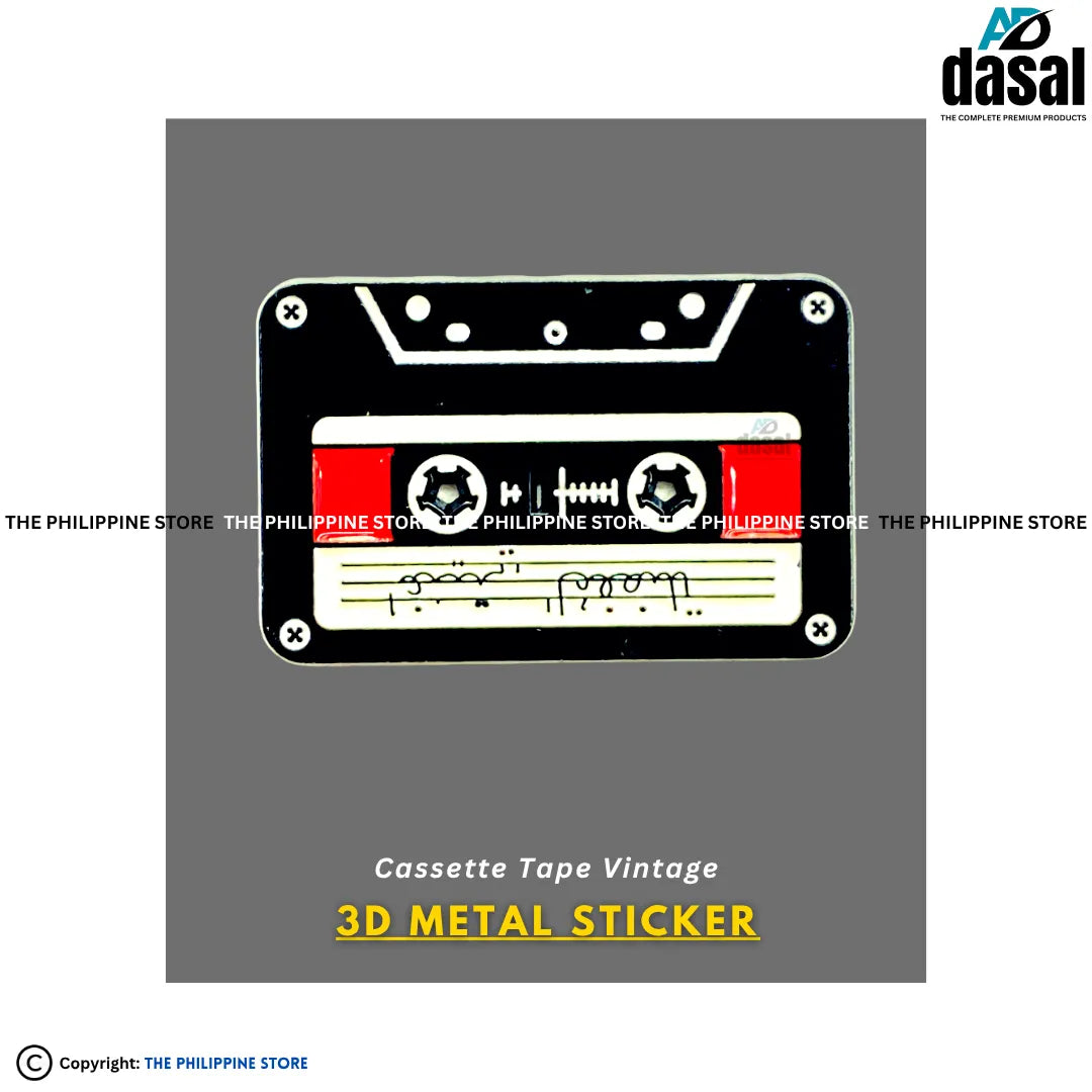 3D Metal Sticker- Cassette Tape