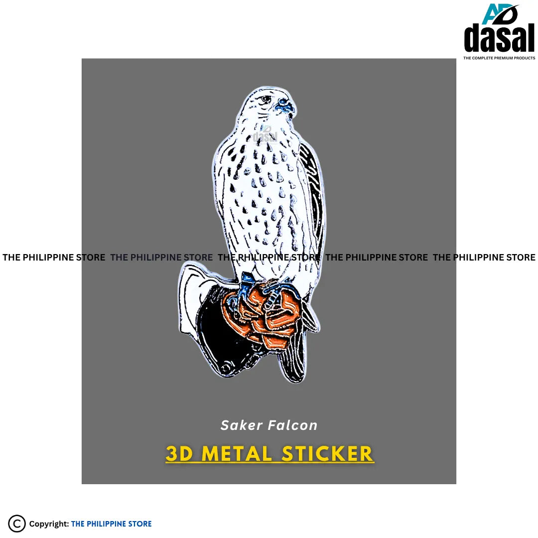 3D Metal Sticker- Saker Falcon