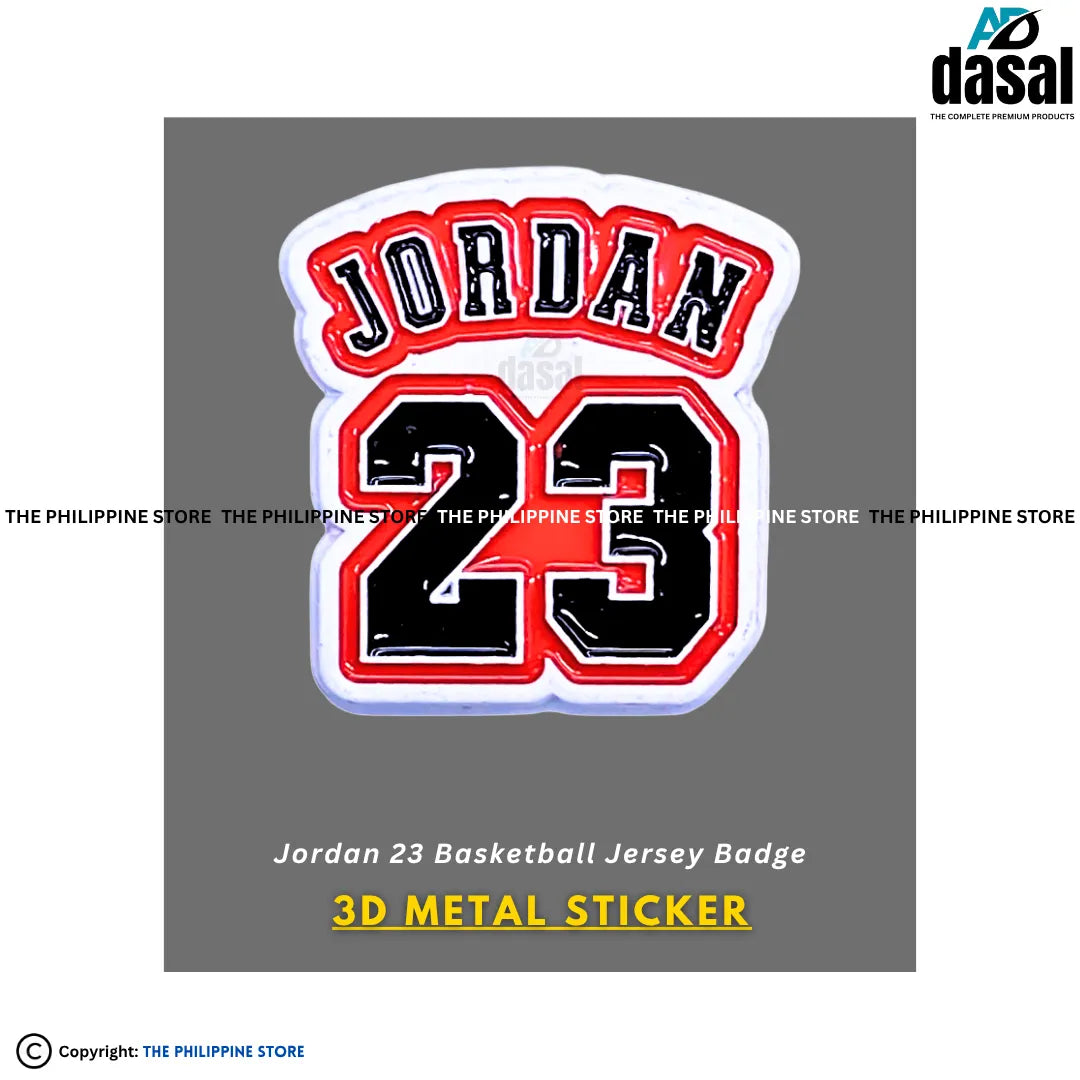 3D Metal Sticker- Jordan 23 Basketball Jersey Badge