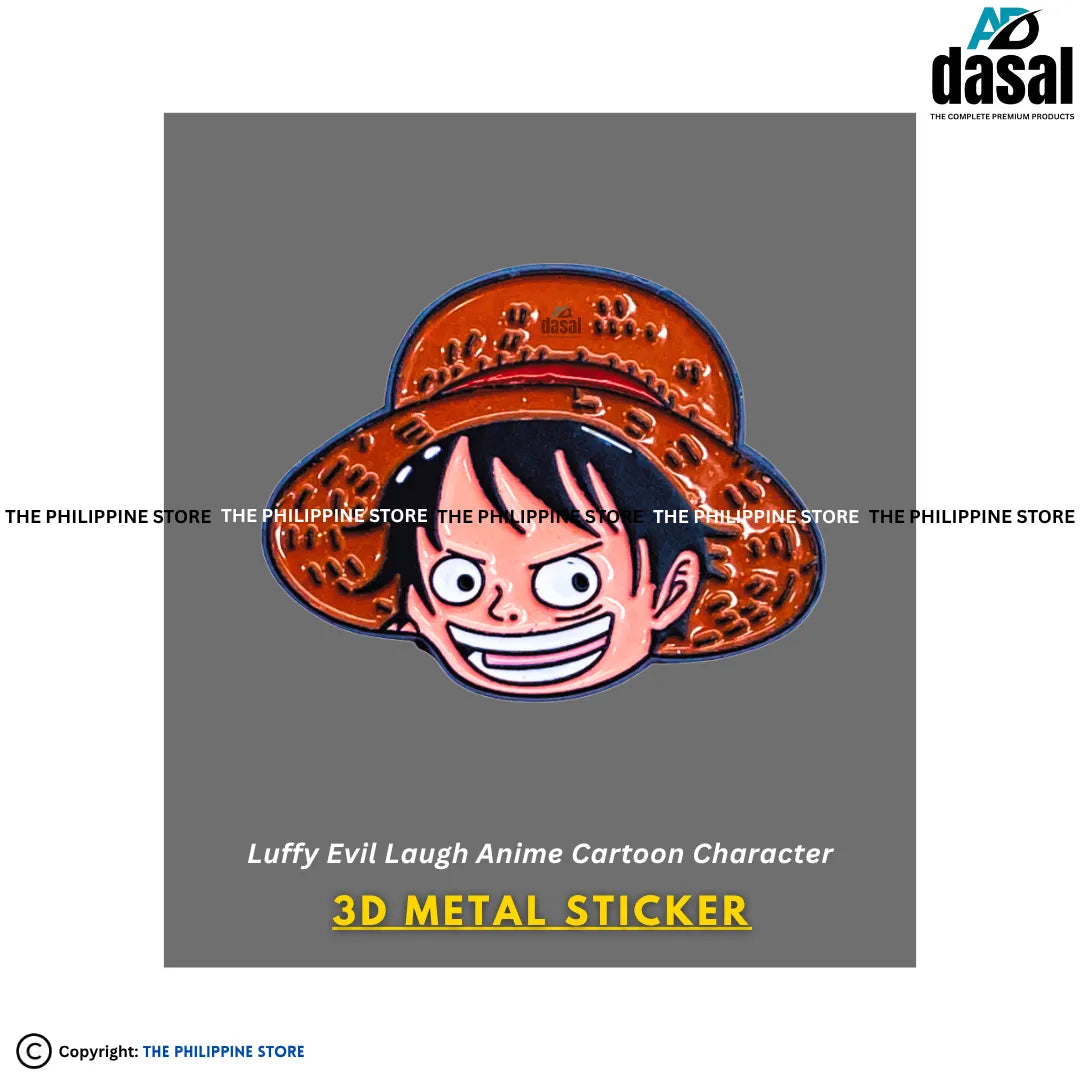 3D Metal Sticker- Luffy Evil Laugh Anime Cartoon Character