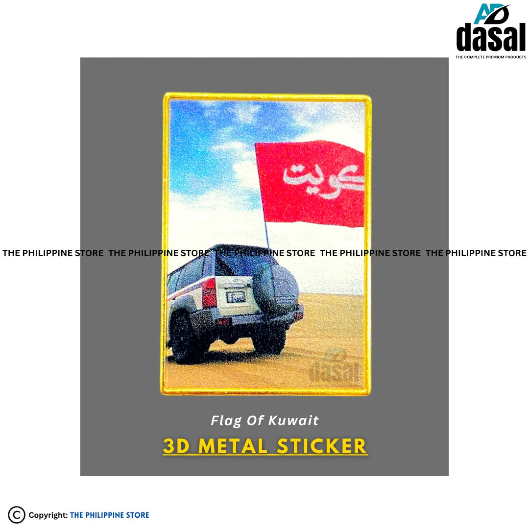 3D Metal Sticker- Flag Of Kuwait