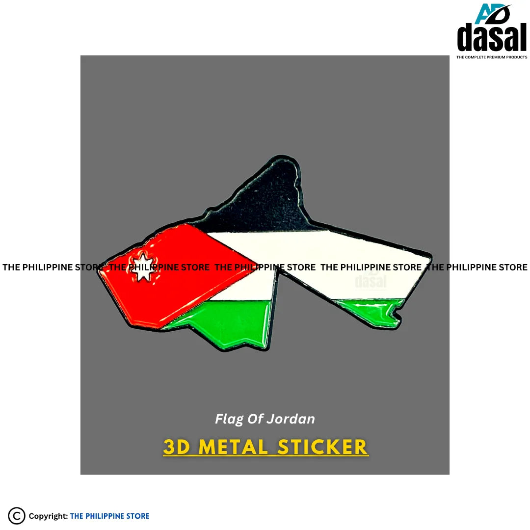 3D Metal Sticker- Flag Of Jordan