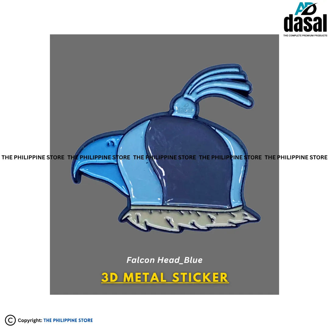 3D Metal Sticker- Falcon Head_Blue