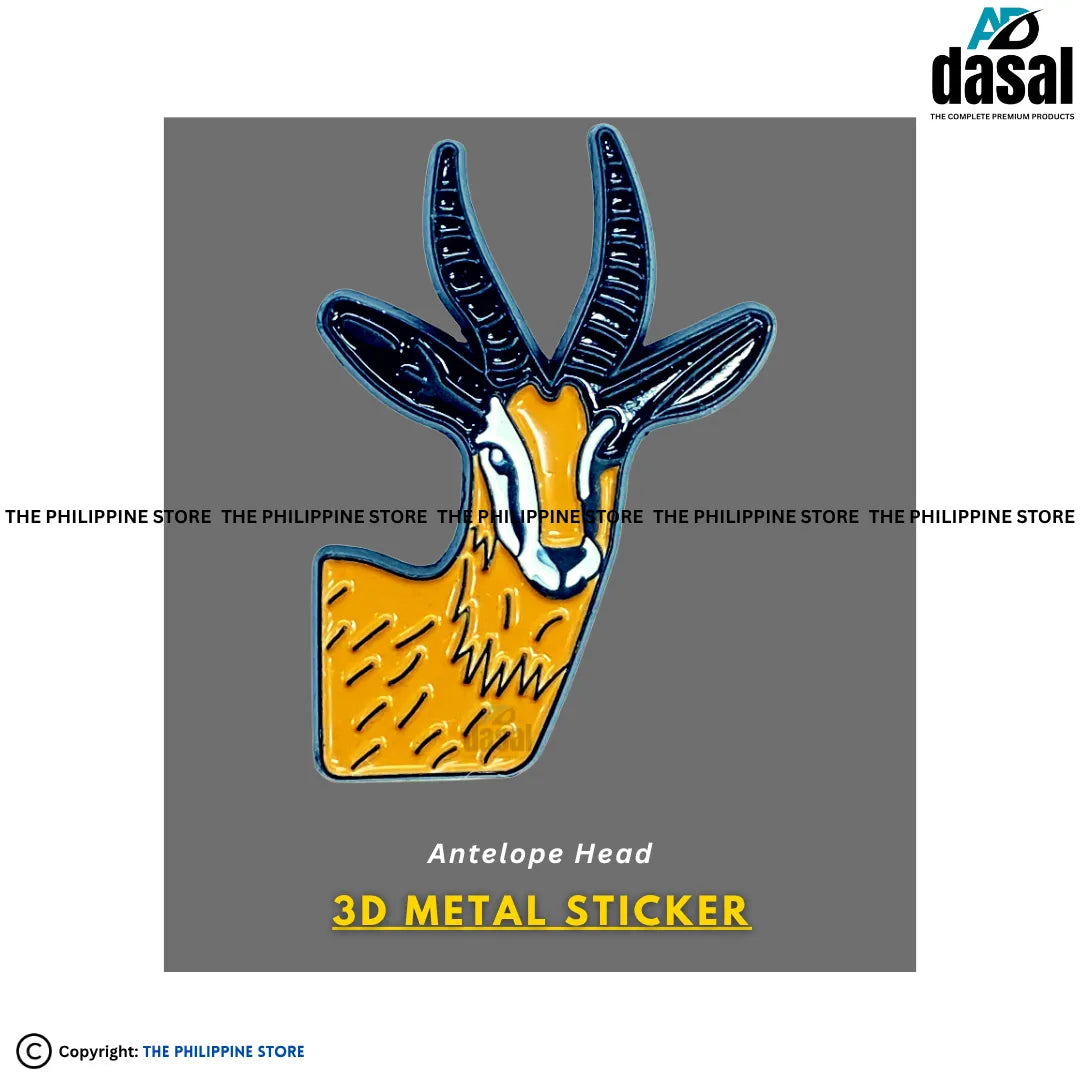 3D Metal Sticker- Antelope Head