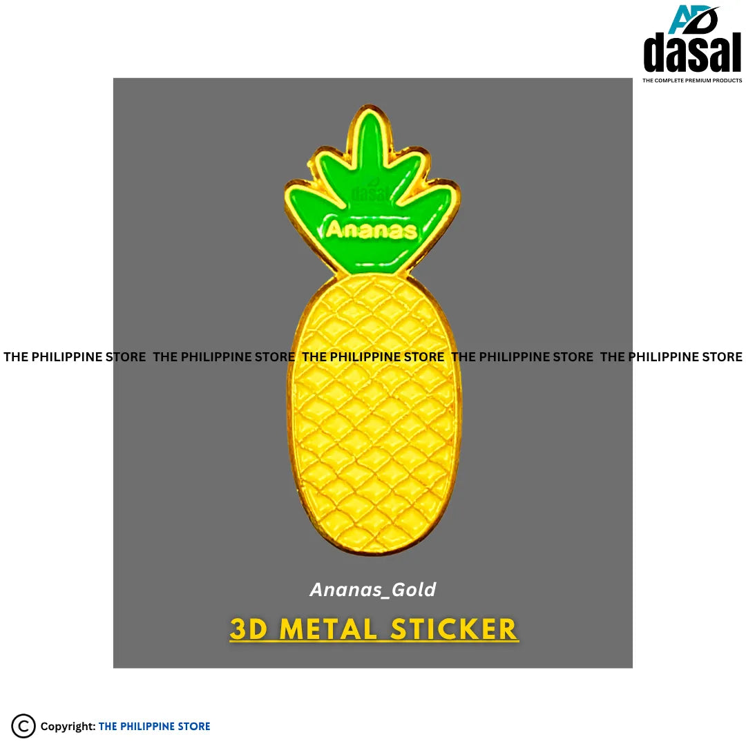 3D Metal Sticker- Ananas_Gold