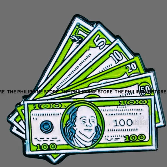 3D Metal Sticker- Badge Of Dollar Bills