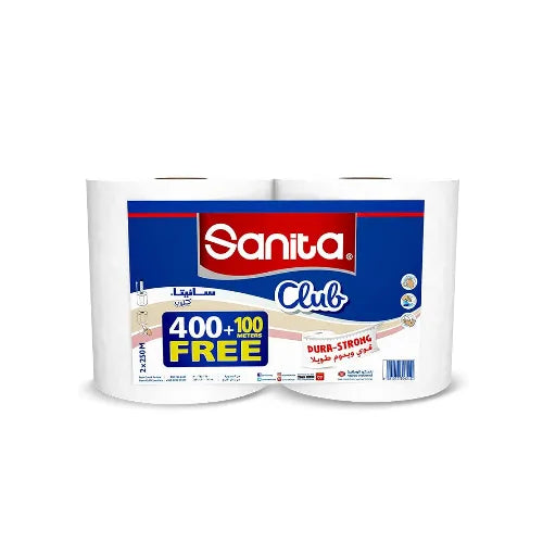 Sanita Club Maxi Tissue Roll (2 Pieces), 400+100M