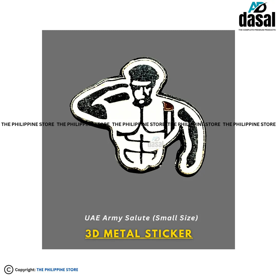 3D Metal Sticker- Uae Army Salute (Small Size)