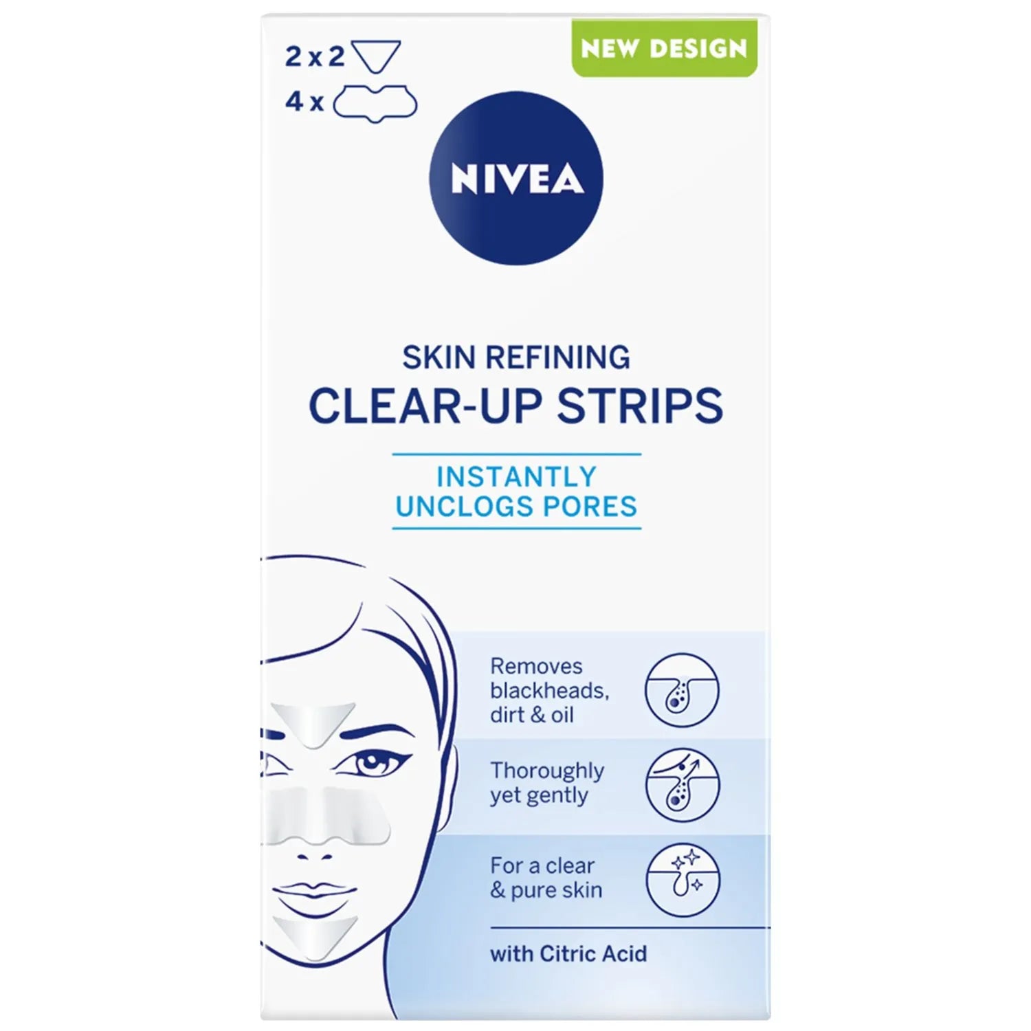 Nivea Skin Refining Clear-up Citric Acid Face Strips 6 Strips