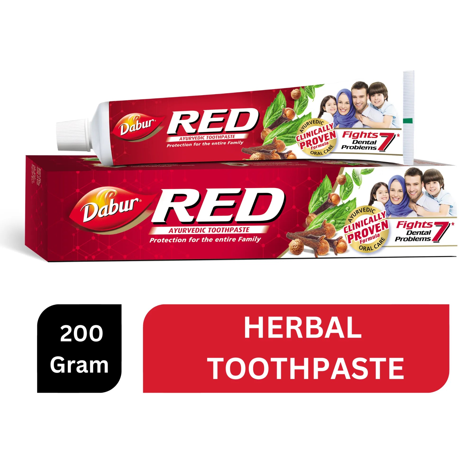 Dabur Red Ayurvedic Toothpaste For Teeth & Gums, 200G + Toothbrush