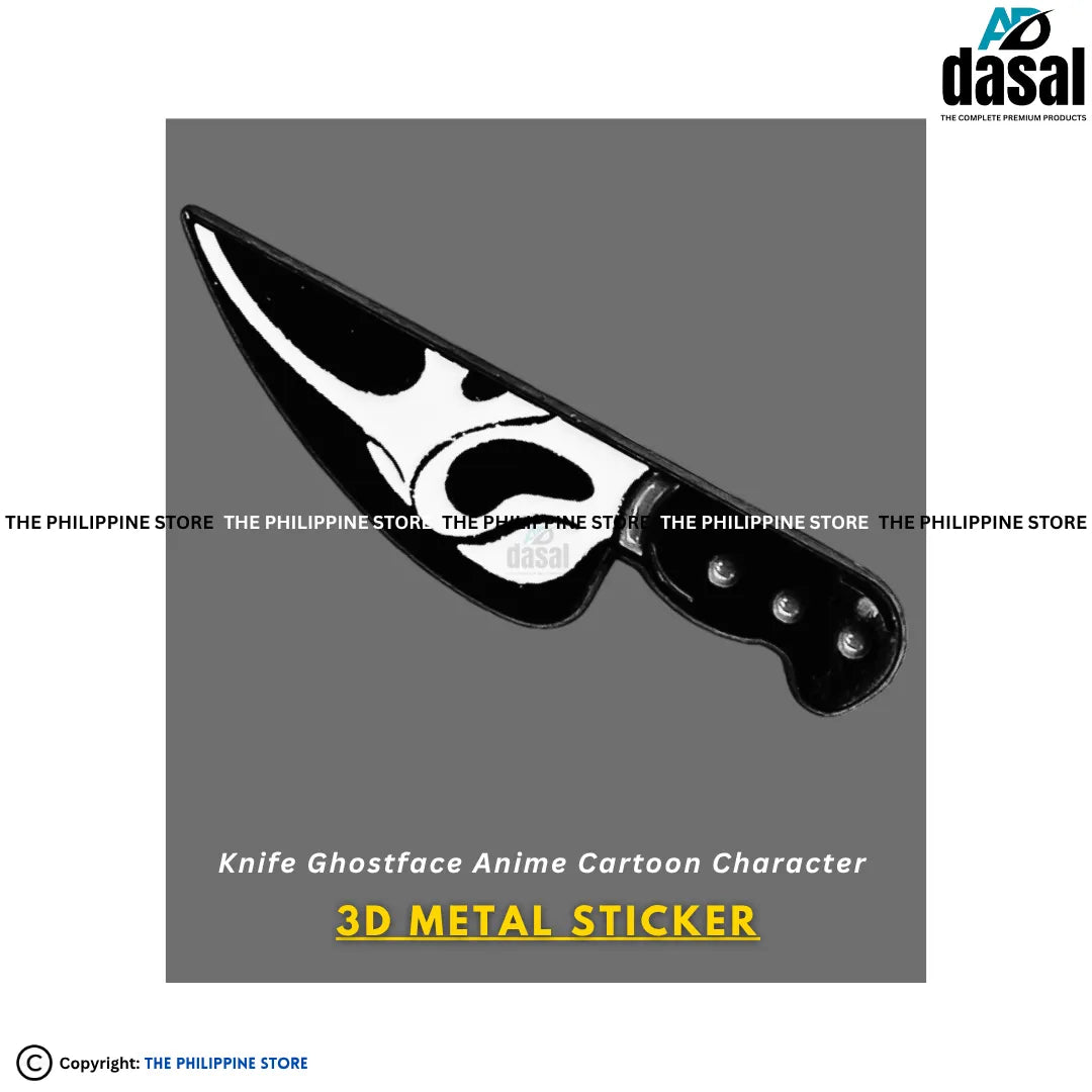 3D Metal Sticker- Knife Ghostface Anime Cartoon Character