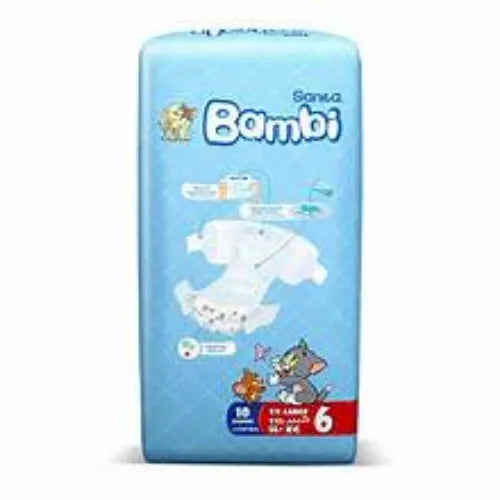 Sanita Bambi Baby Diapers Regular Pack, Size 6, Xx-large, 16+kg, 10 Count