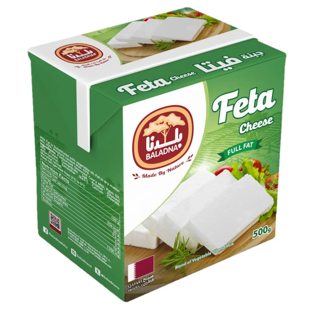 Baladna Full Fat Feta Cheese With Vegetable Oil, 500G