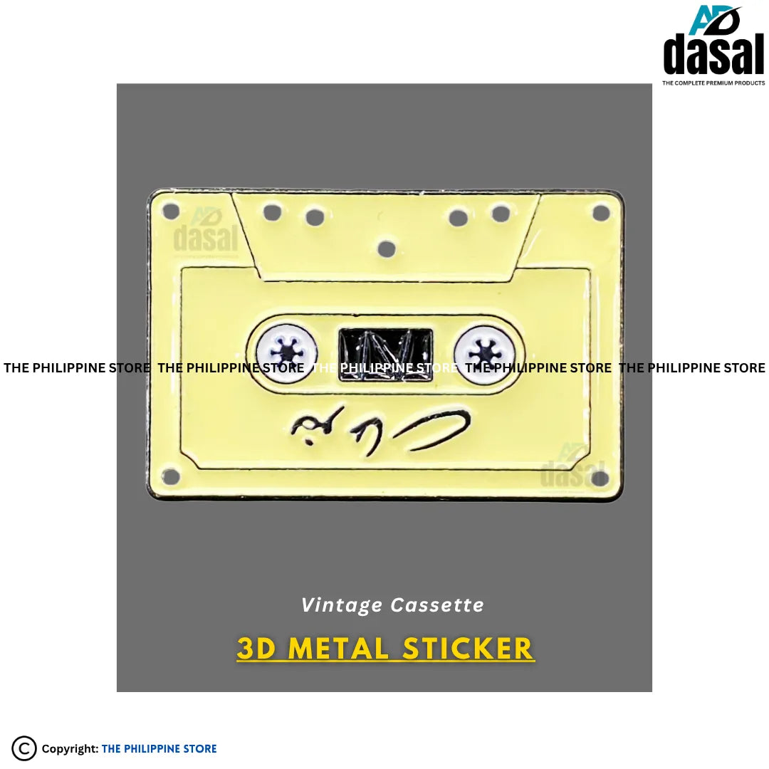 3D Metal Sticker- Vintage Cassette