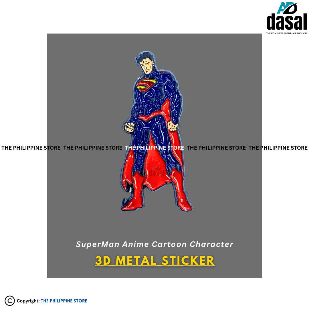 3D Metal Sticker- Superman Anime Cartoon Character