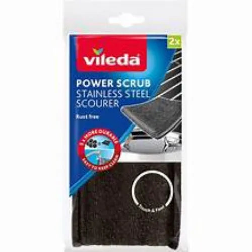 Vileda Stainless Steel Scrubber, 2 Pieces