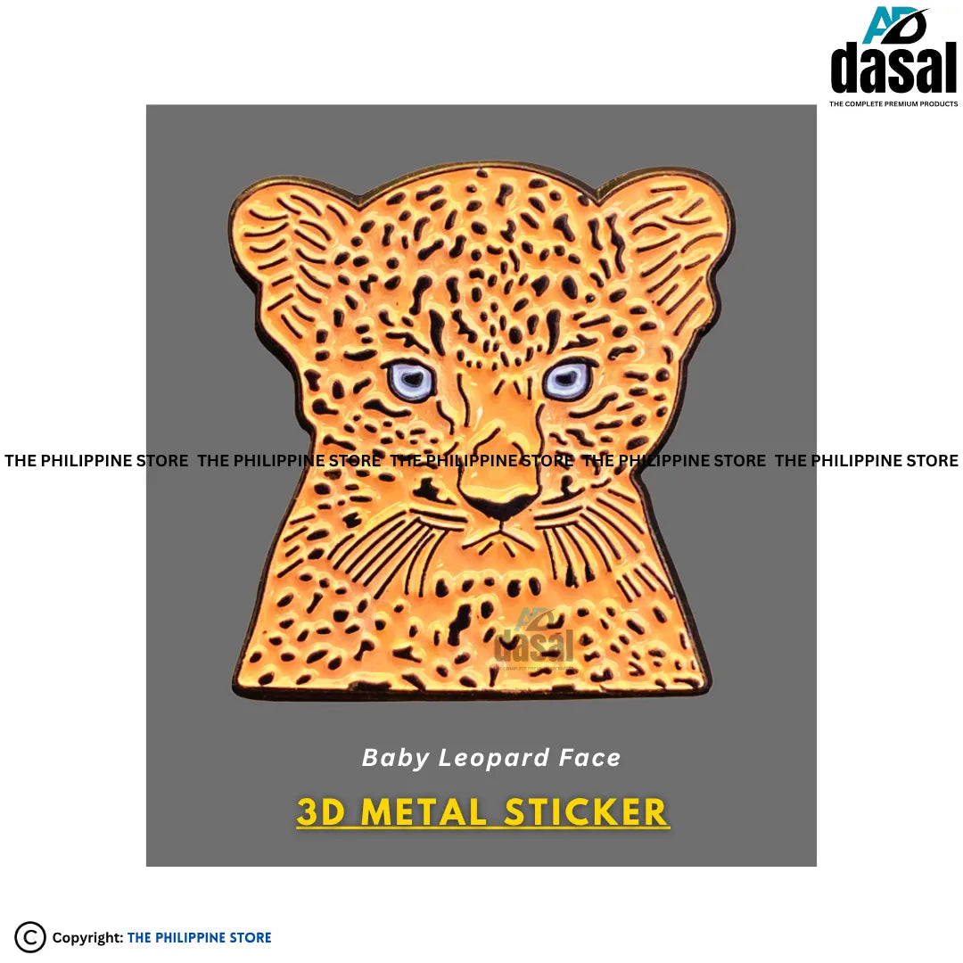 3D Metal Sticker- Baby Leopard Face