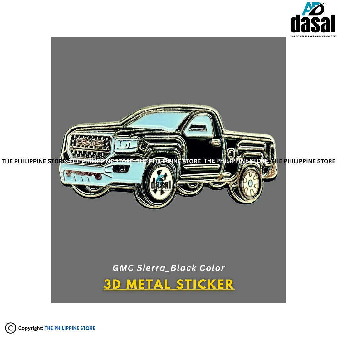 3D Metal Sticker- Gmc Sierra_Black Color