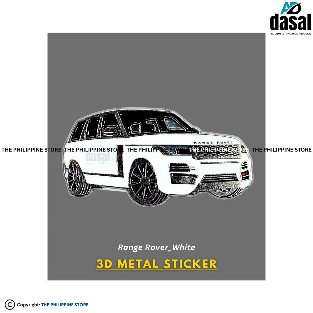 3D Metal Sticker- Range Rover_White