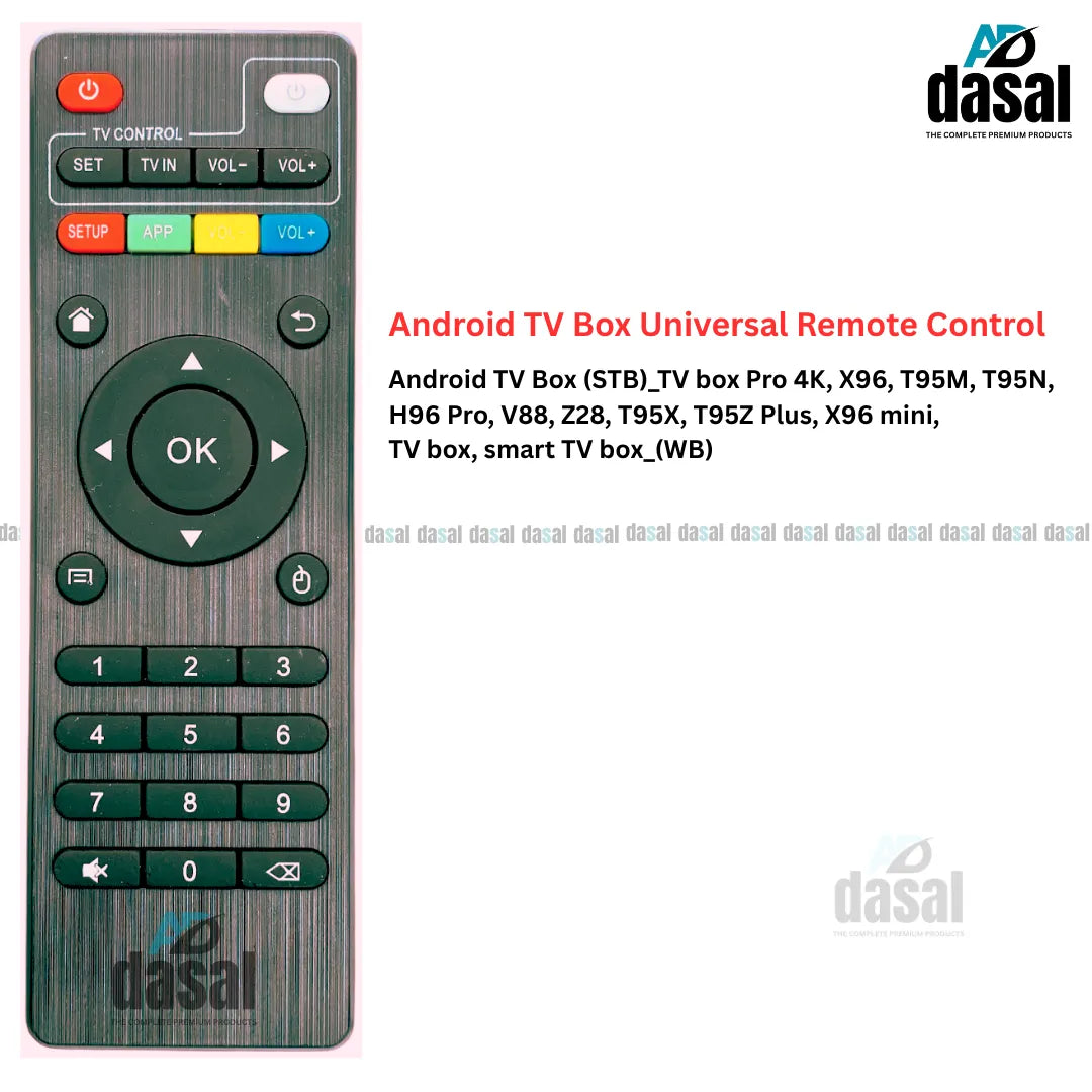 Universal Android Remote Control For Android Tv Box (Stb)_Tv Box Pro 4K, X96, T95M, T95N, H96 Pro, V88, Z28, T95X, T95Z Plus, X96 Mini, Tv Box, Smart Tv Box_(Wb)