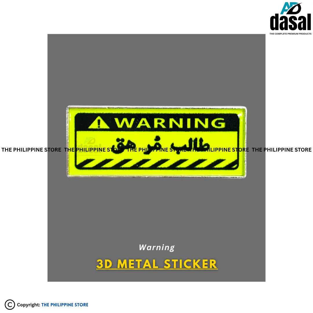 3D Metal Sticker- Warning