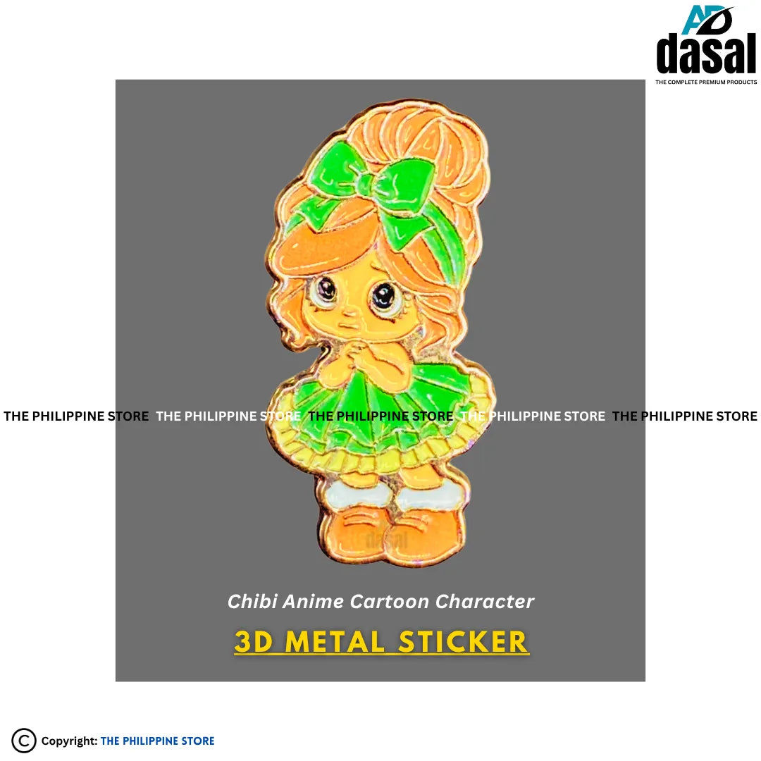 3D Metal Sticker- Chibi Anime Cartoon Character