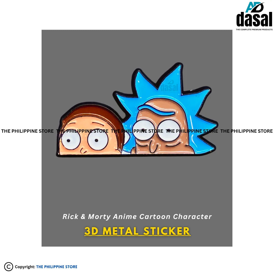 3D Metal Sticker- Rick & Morty Anime Cartoon Character