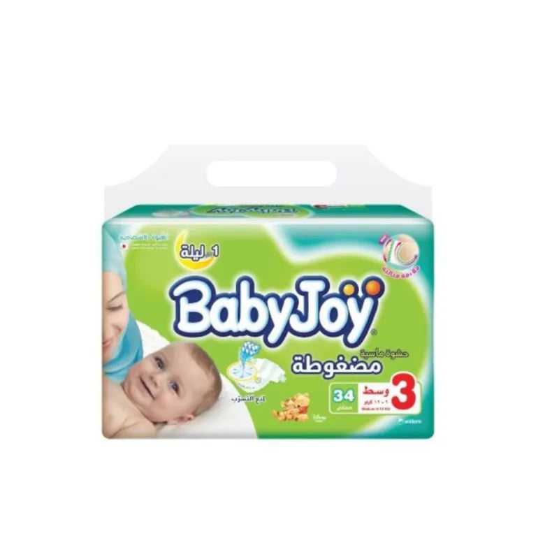 Baby Joy Medium Baby Diapers No.3, 34 Diapers
