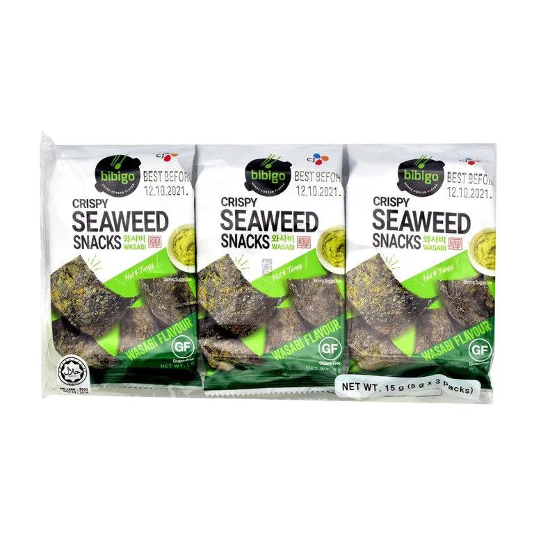 Bibigo Seaweed Snacks Wasabi 15Grm