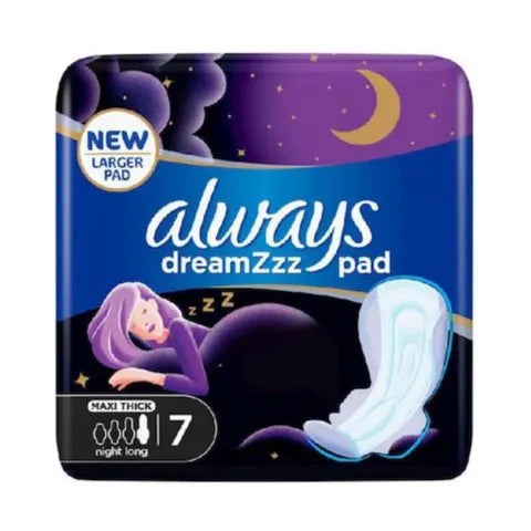 Always Dreamzzz Purple Maxi Thick Night Long Pads, 7s