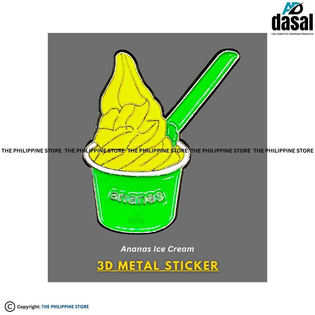 3D Metal Sticker- Ananas Ice Cream