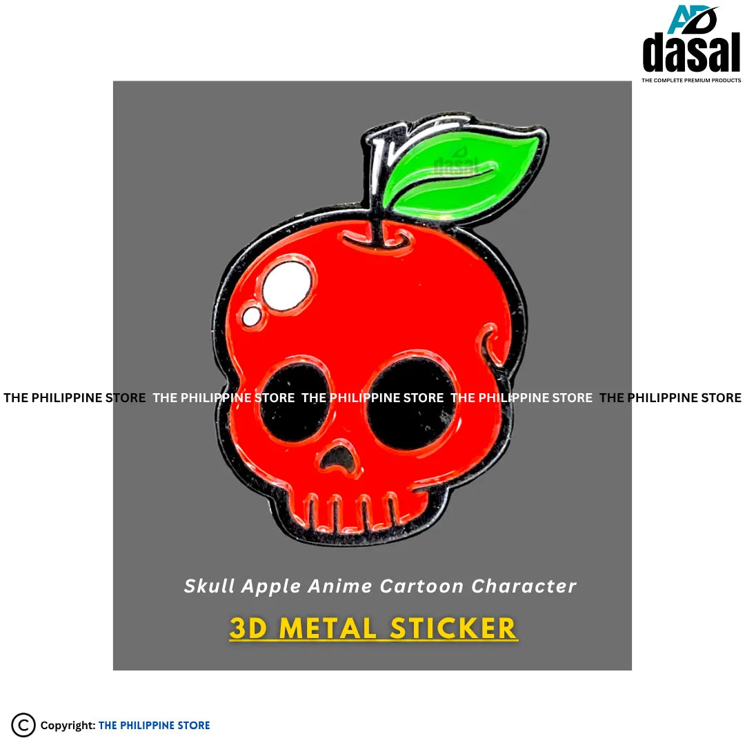 3D Metal Sticker- Skull Apple Anime Cartoon Character
