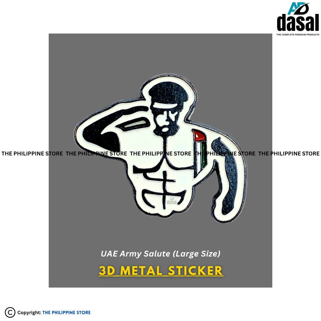 3D Metal Sticker- Uae Army Salute (Large Size)