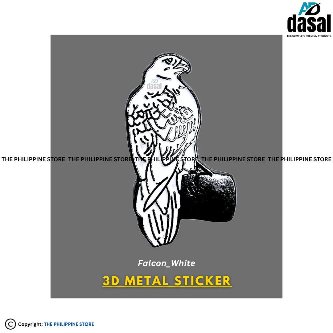 3D Metal Sticker- Falcon_White