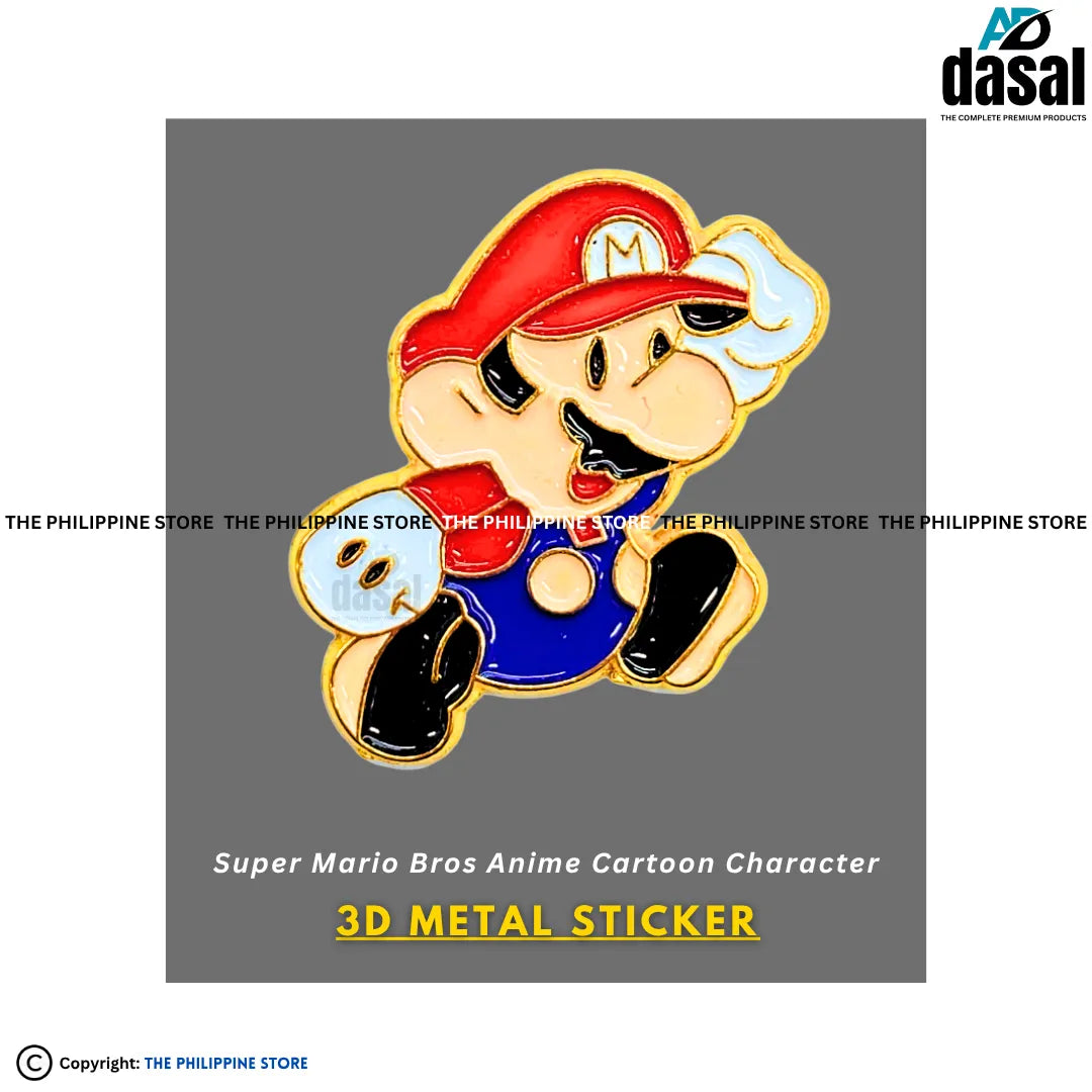3D Metal Sticker- Super Mario Bros Anime Cartoon Character