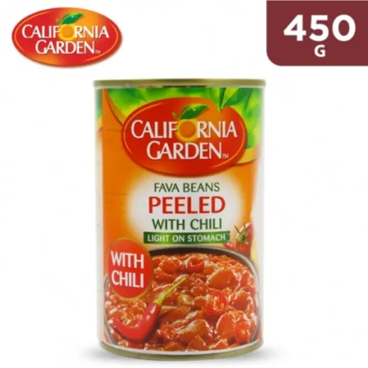 California Garden Fava Beans Peeled with Chili 450g