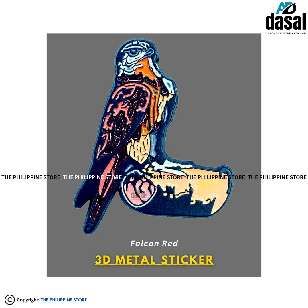 3D Metal Sticker- Falcon Red