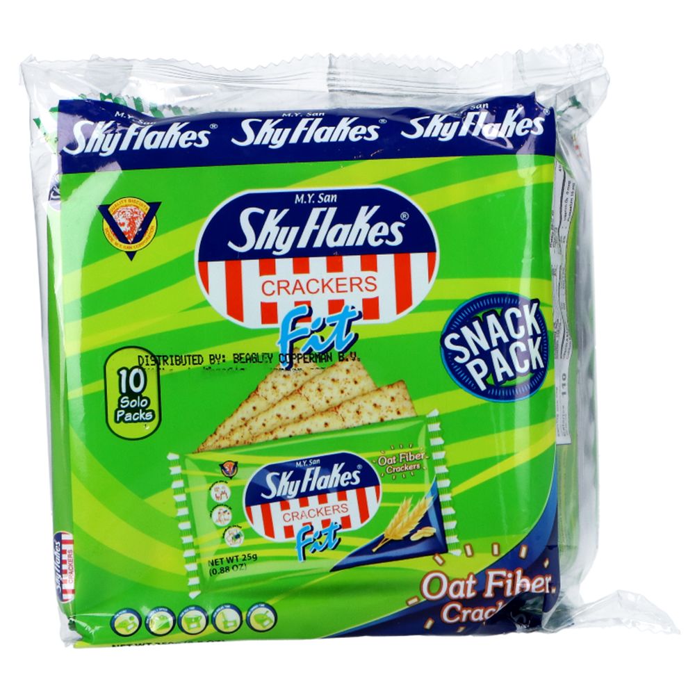 M.Y San Sky Flakes Oat Fiber Crackers, 10x25g Crackers Pinoygrocers 