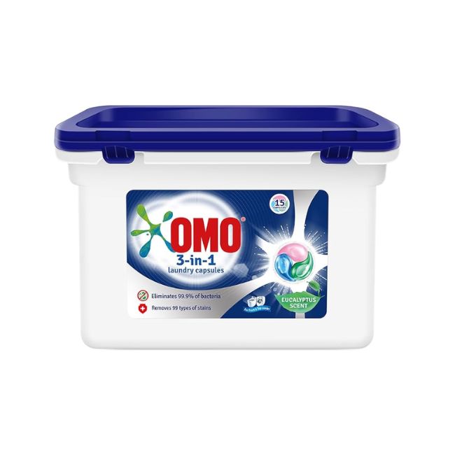 Omo 3in1 pods Washing Liquid capsules 15 Count Laundry Supplies Pinoygrocers 