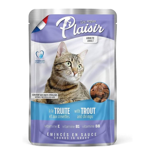 Plaisir Cat Food Chunks with Trout & Shrimps in Gravy 100 g Pet Food Pinoygrocers 