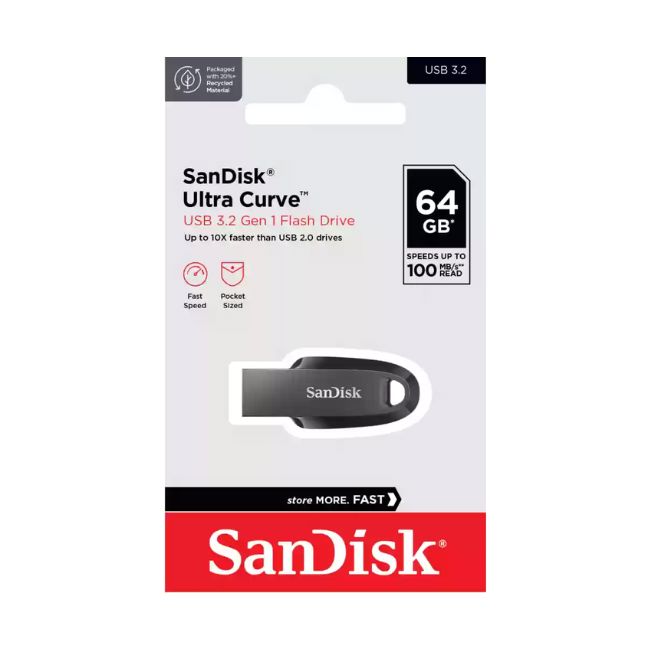 SanDisk 64GB USB 3.2 Flash Drive Ultra Curve 100 mbps Mobile Accessories Pinoygrocers 