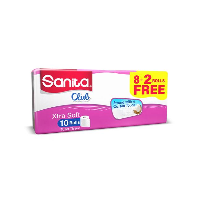 Sanita Club Toilet Tissue 200 Sheets 8 rolls +2 free Tissues & Wipes Pinoygrocers 